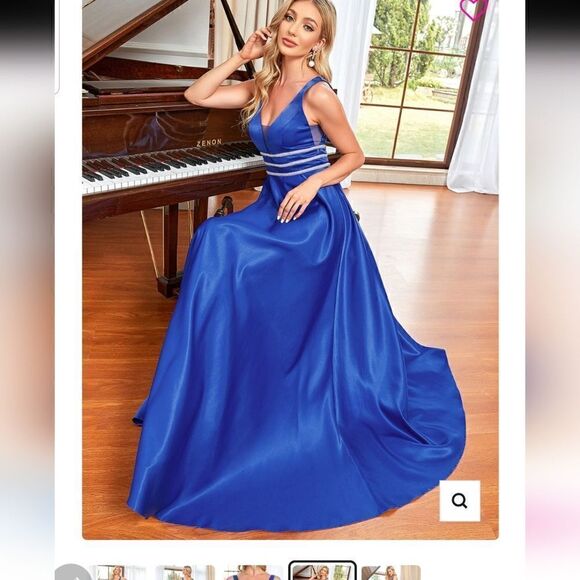 Prom & Evening formal Dressess satin - Picture 1 of 15